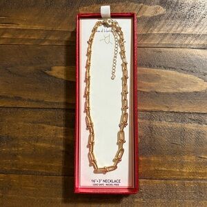 House of Harlow 1960 Connecting U Ball Gold Tone Necklace NWT